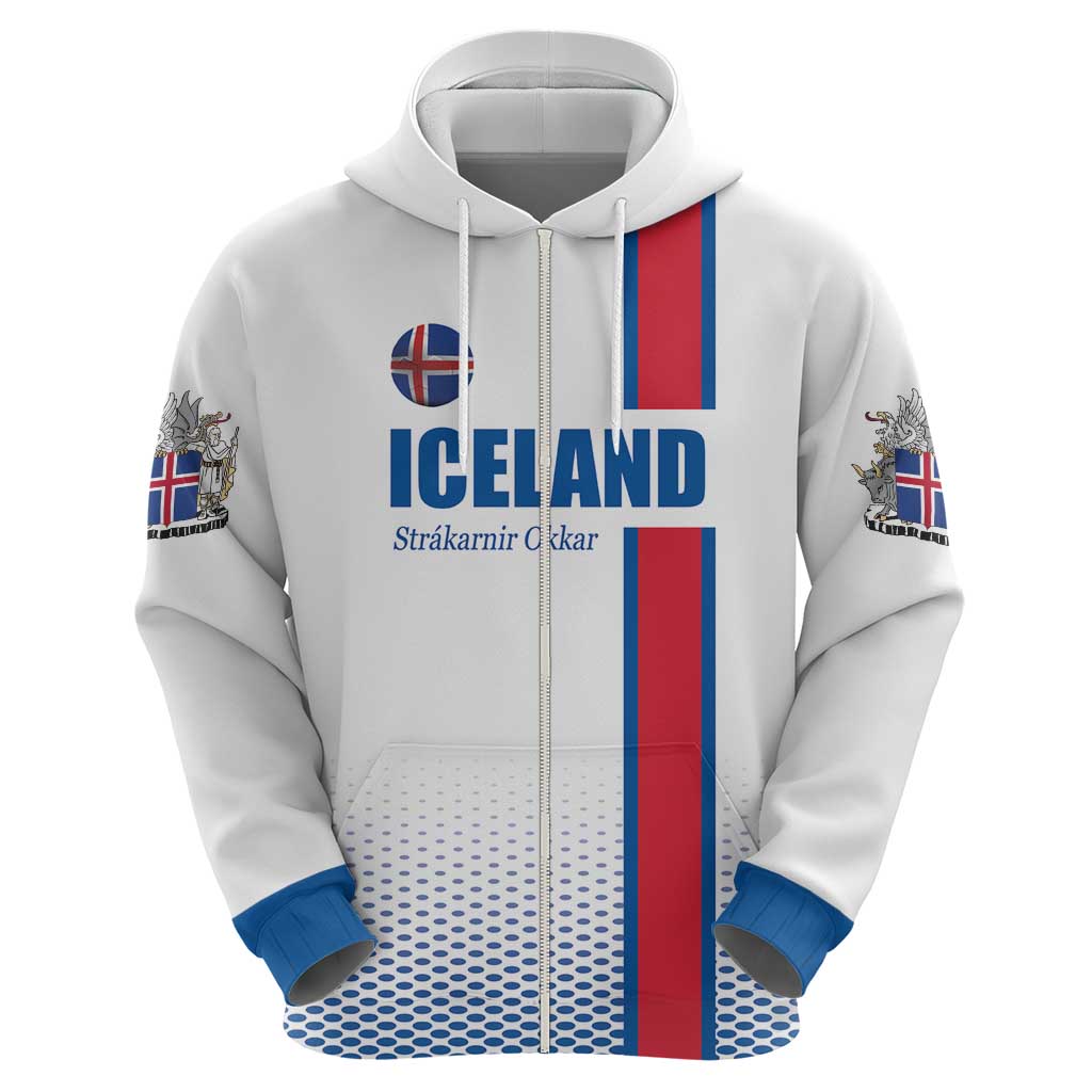 Custom Iceland Football Hoodie White with Flag Style LT17