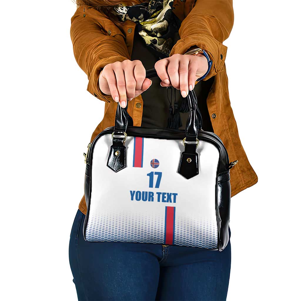Custom Iceland Football Shoulder Handbag White with Flag Style LT17