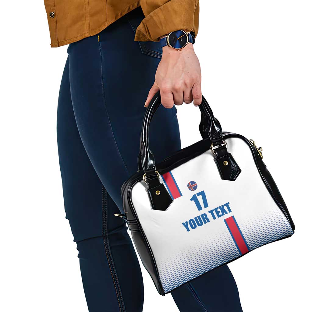 Custom Iceland Football Shoulder Handbag White with Flag Style LT17