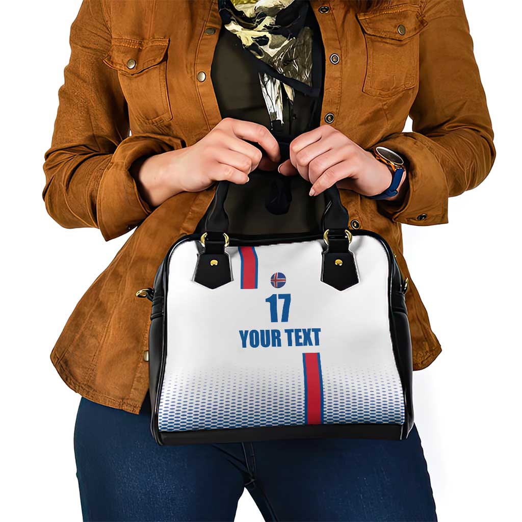 Custom Iceland Football Shoulder Handbag White with Flag Style LT17