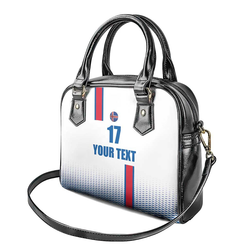 Custom Iceland Football Shoulder Handbag White with Flag Style LT17