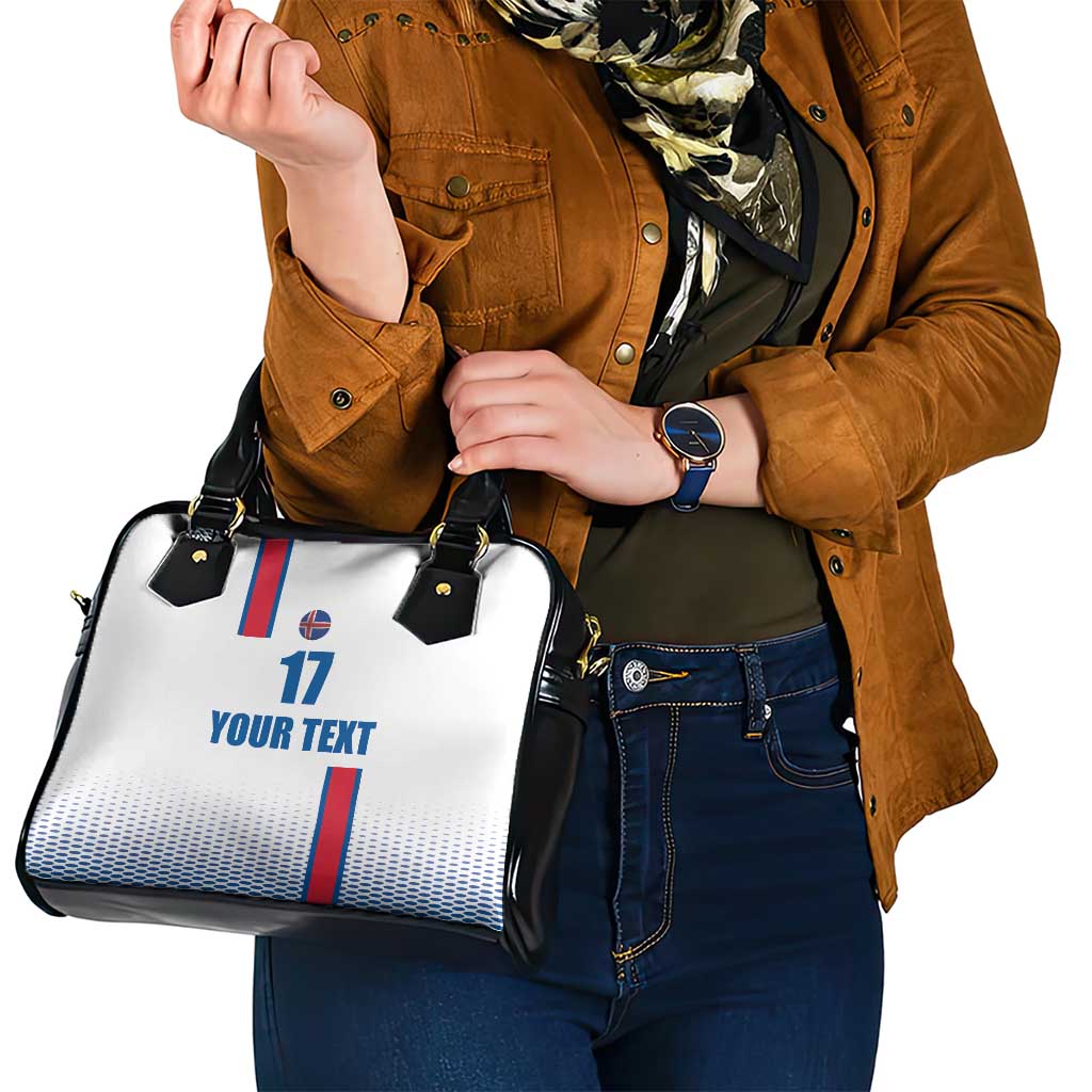 Custom Iceland Football Shoulder Handbag White with Flag Style LT17