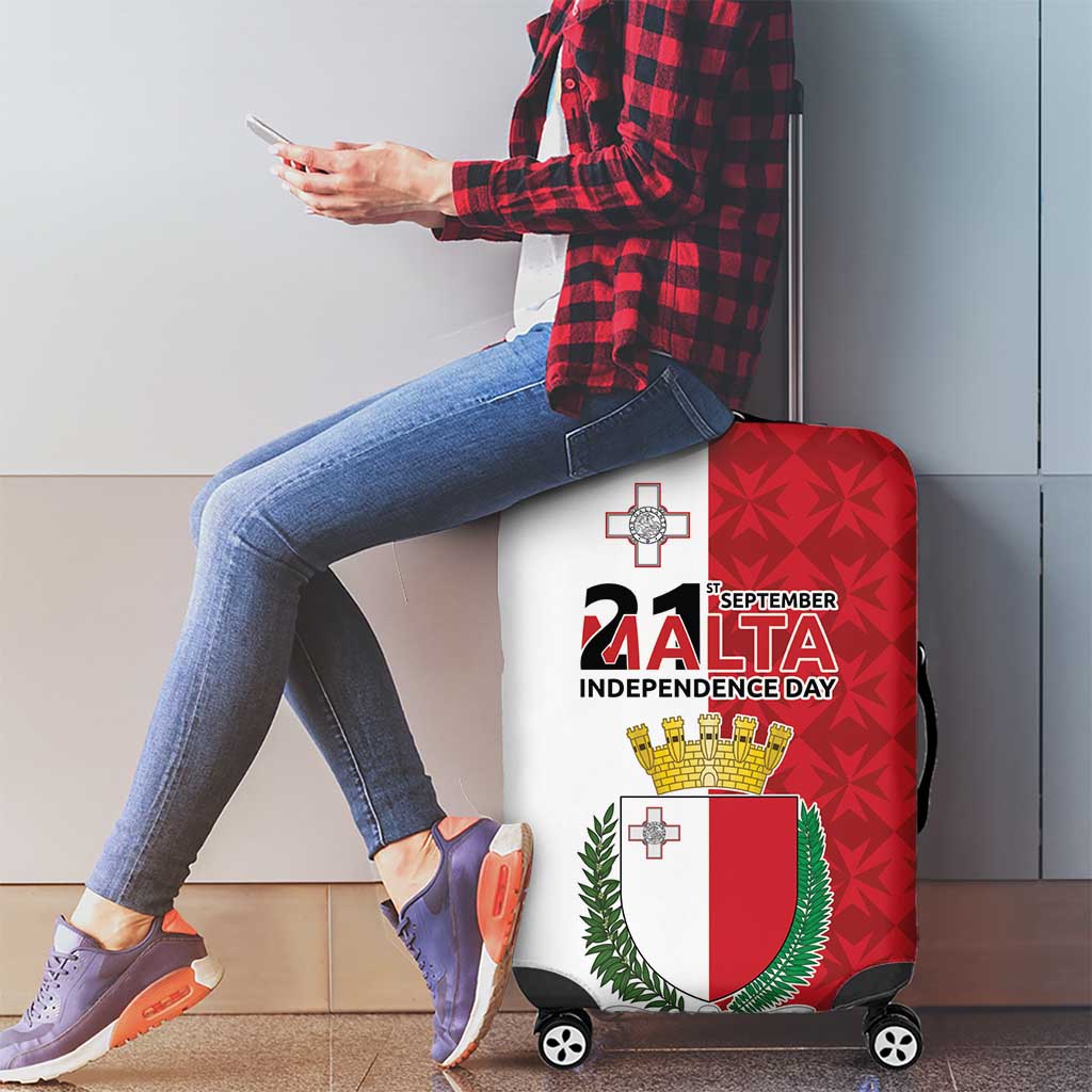 Malta Independence Day Luggage Cover Flag Style with Coat of Arms LT17