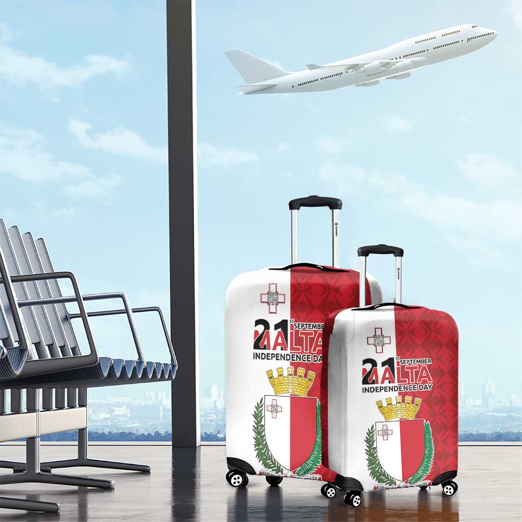 Malta Independence Day Luggage Cover Flag Style with Coat of Arms LT17