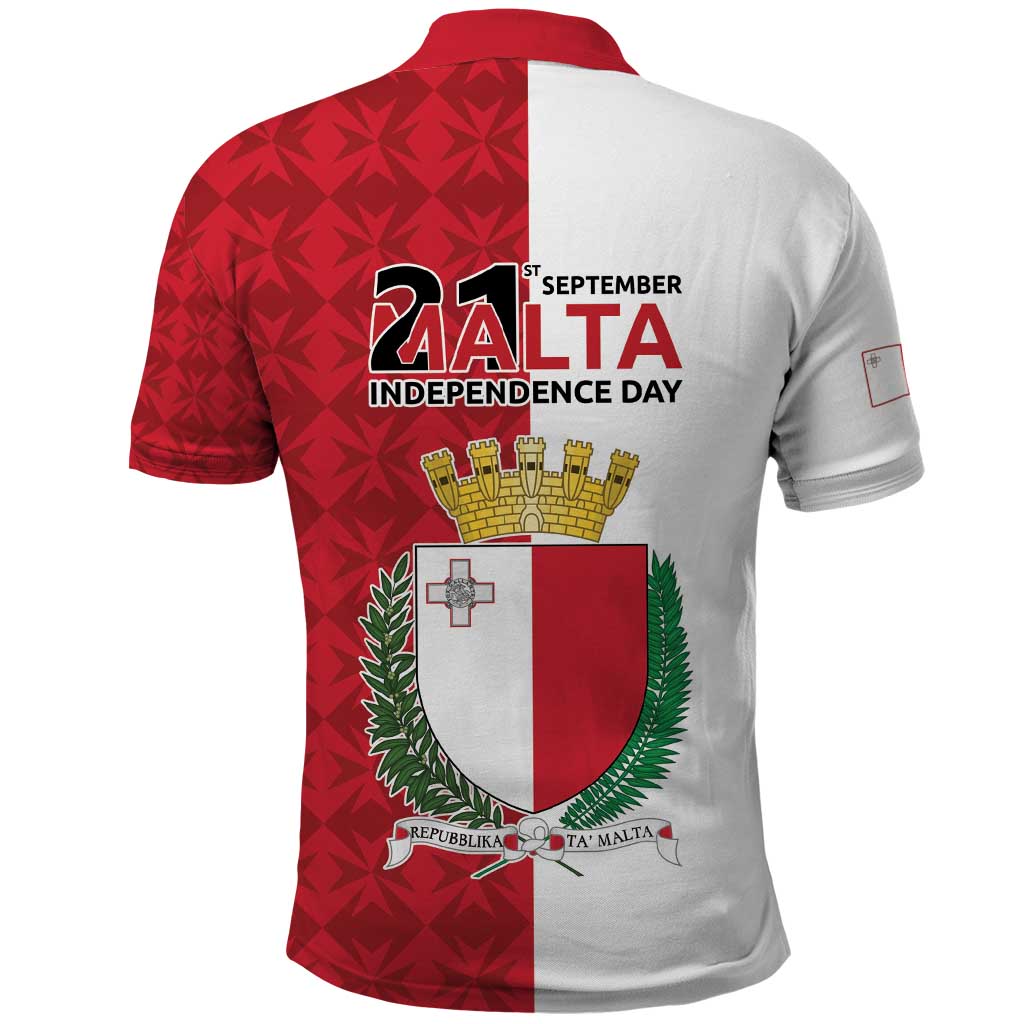 Malta Independence Day Polo Shirt Flag Style with Coat of Arms LT17