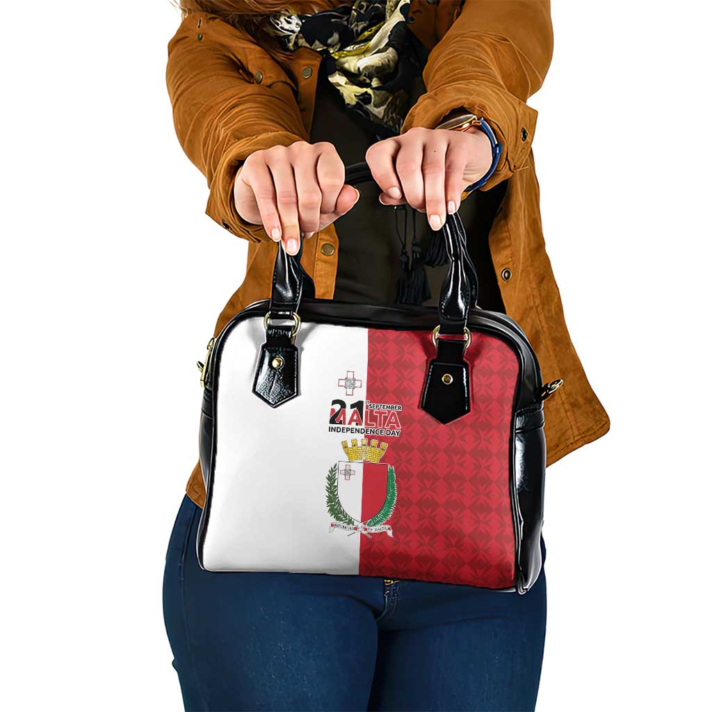 Malta Independence Day Shoulder Handbag Flag Style with Coat of Arms LT17