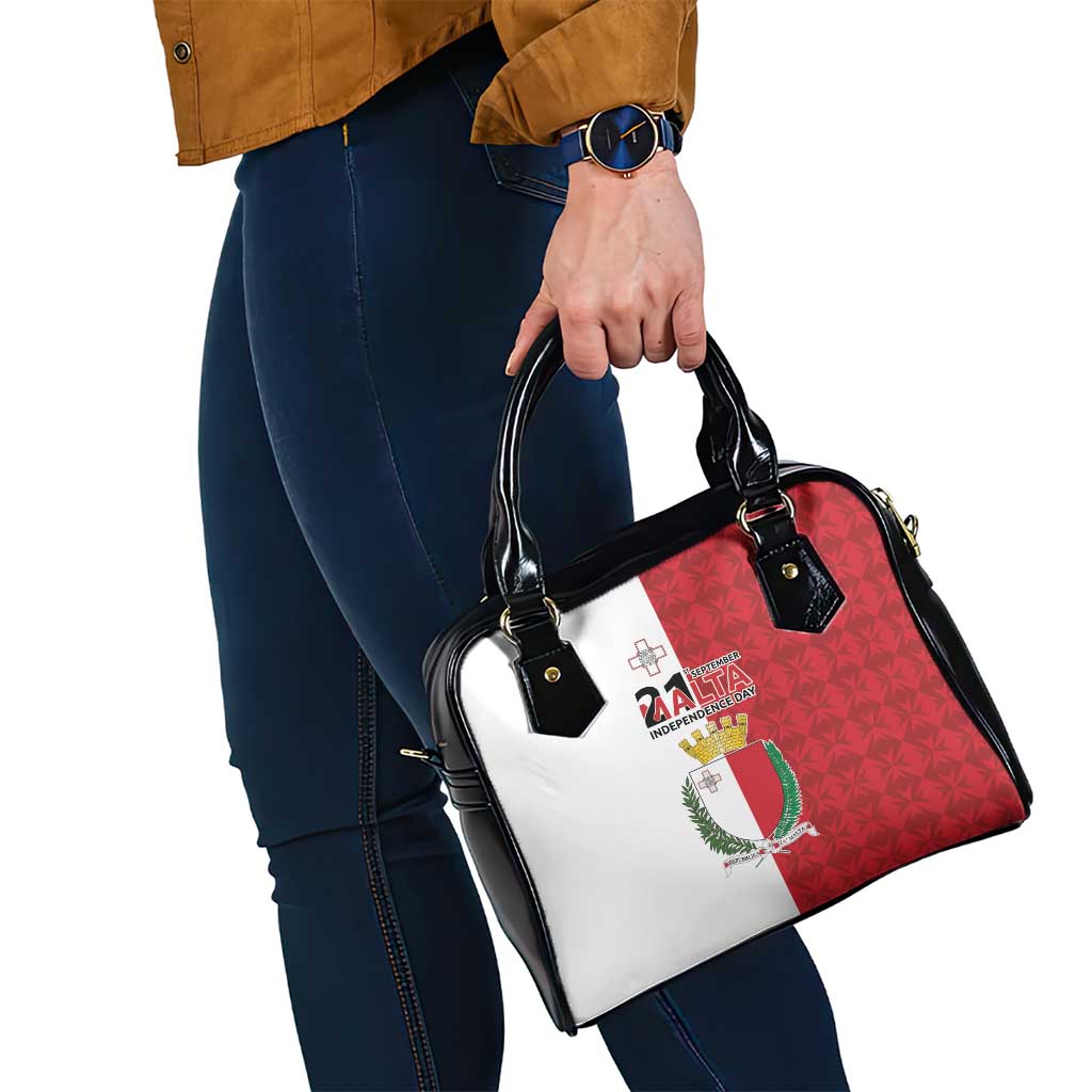 Malta Independence Day Shoulder Handbag Flag Style with Coat of Arms LT17