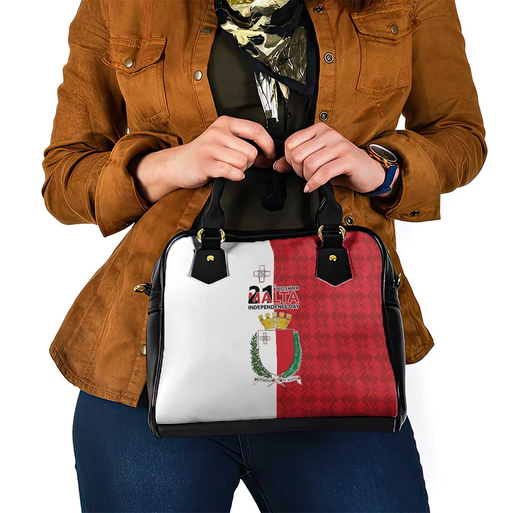 Malta Independence Day Shoulder Handbag Flag Style with Coat of Arms LT17