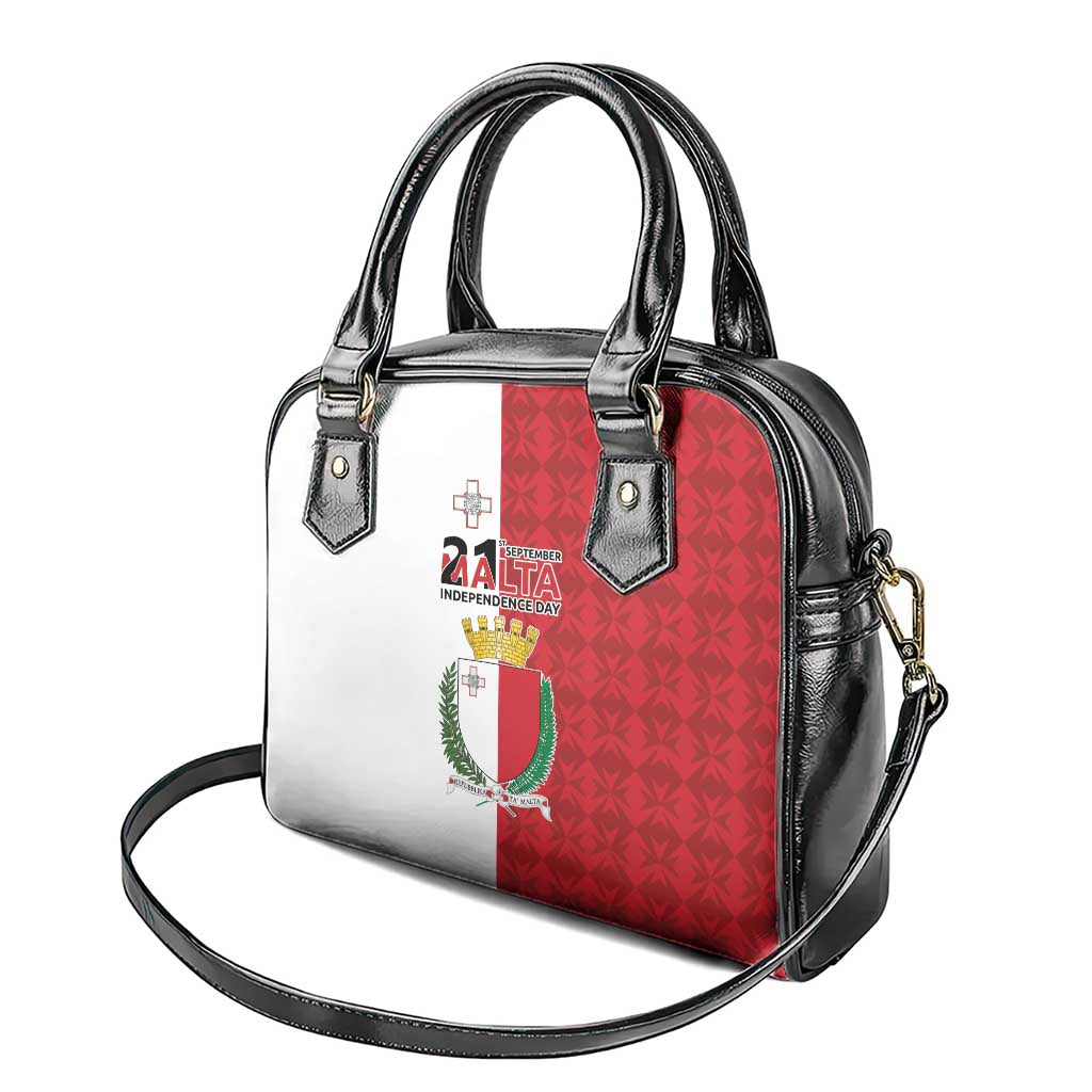 Malta Independence Day Shoulder Handbag Flag Style with Coat of Arms LT17