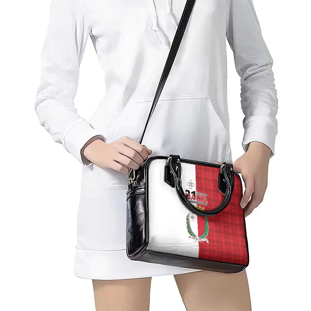 Malta Independence Day Shoulder Handbag Flag Style with Coat of Arms LT17