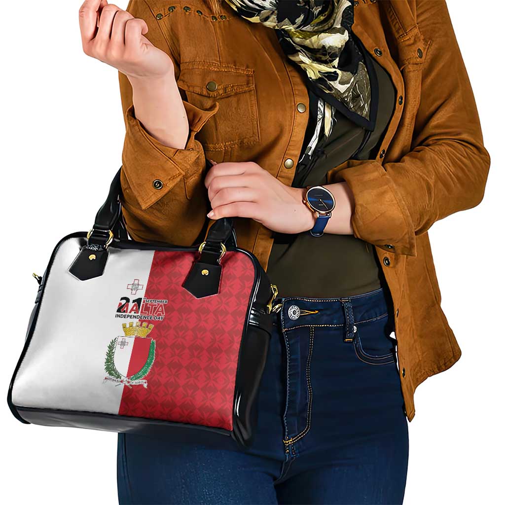 Malta Independence Day Shoulder Handbag Flag Style with Coat of Arms LT17