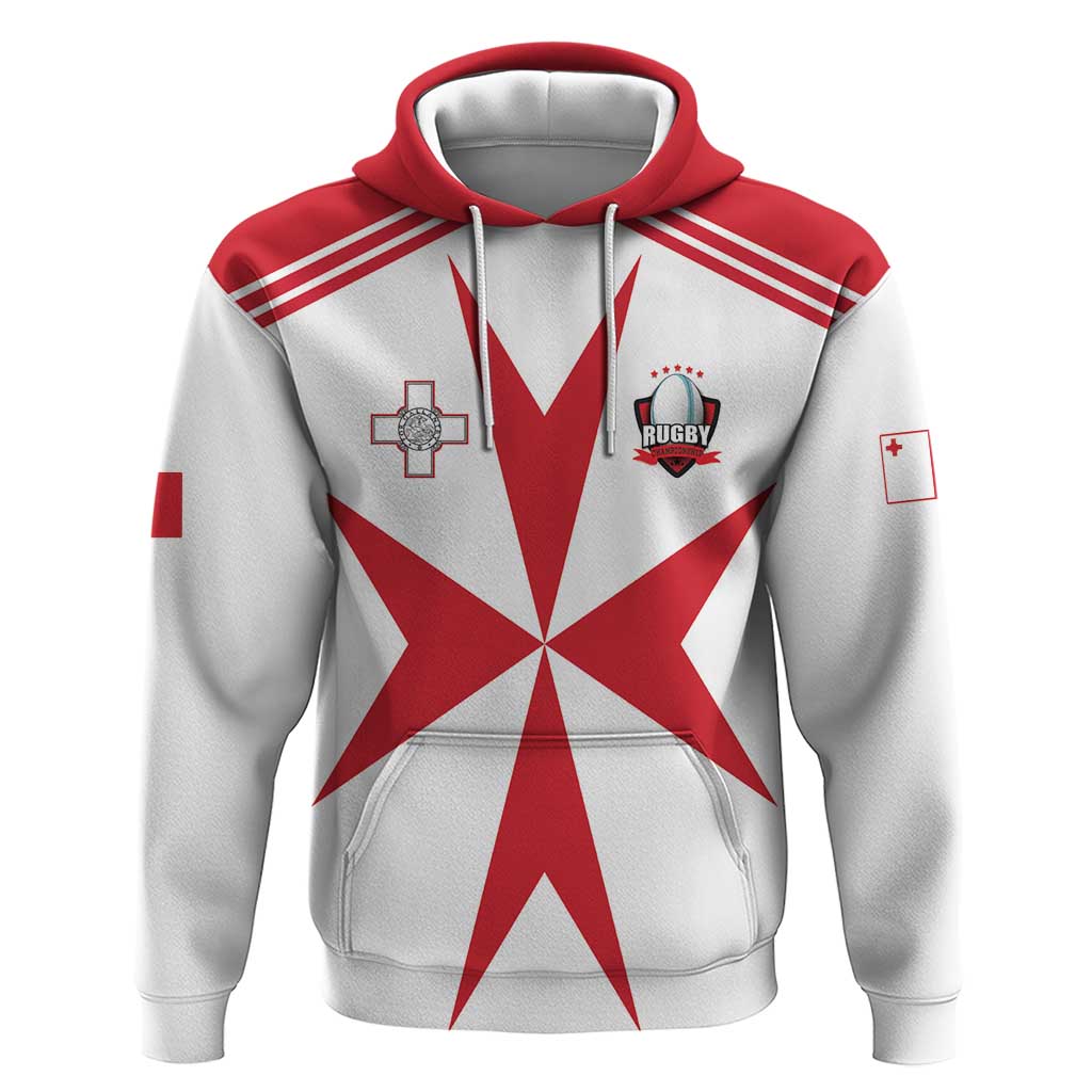 Custom Malta Rugby Hoodie Maltese Cross LT17