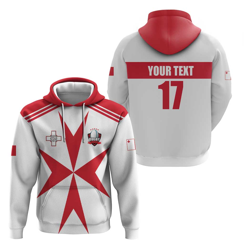 Custom Malta Rugby Hoodie Maltese Cross LT17