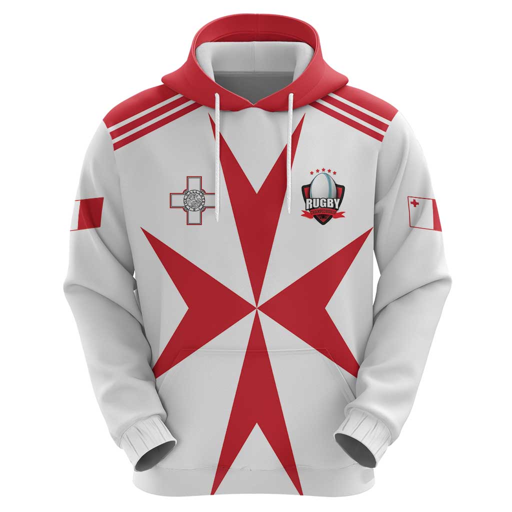 Custom Malta Rugby Hoodie Maltese Cross LT17