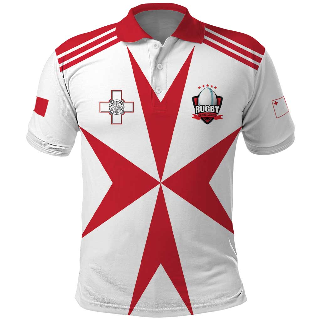 Custom Malta Rugby Polo Shirt Maltese Cross LT17