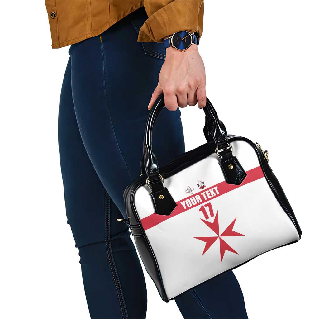 Custom Malta Rugby Shoulder Handbag Maltese Cross LT17
