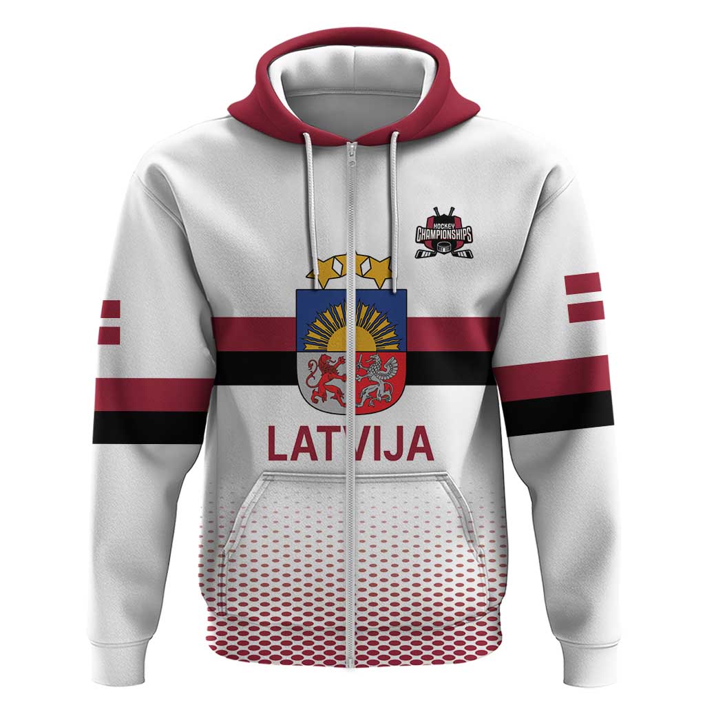 Custom Latvia Ice Hockey Champions Hoodie Come on Latvija White style LT17