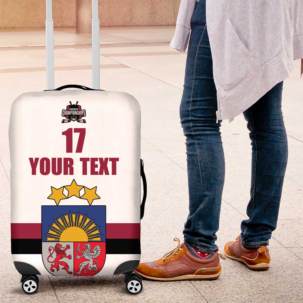Custom Latvia Ice Hockey Champions Luggage Cover Come on Latvija White style LT17