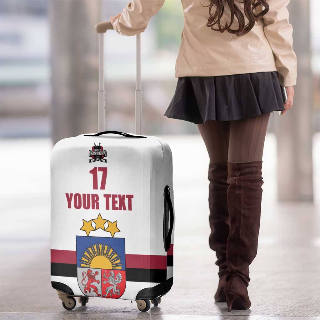 Custom Latvia Ice Hockey Champions Luggage Cover Come on Latvija White style LT17