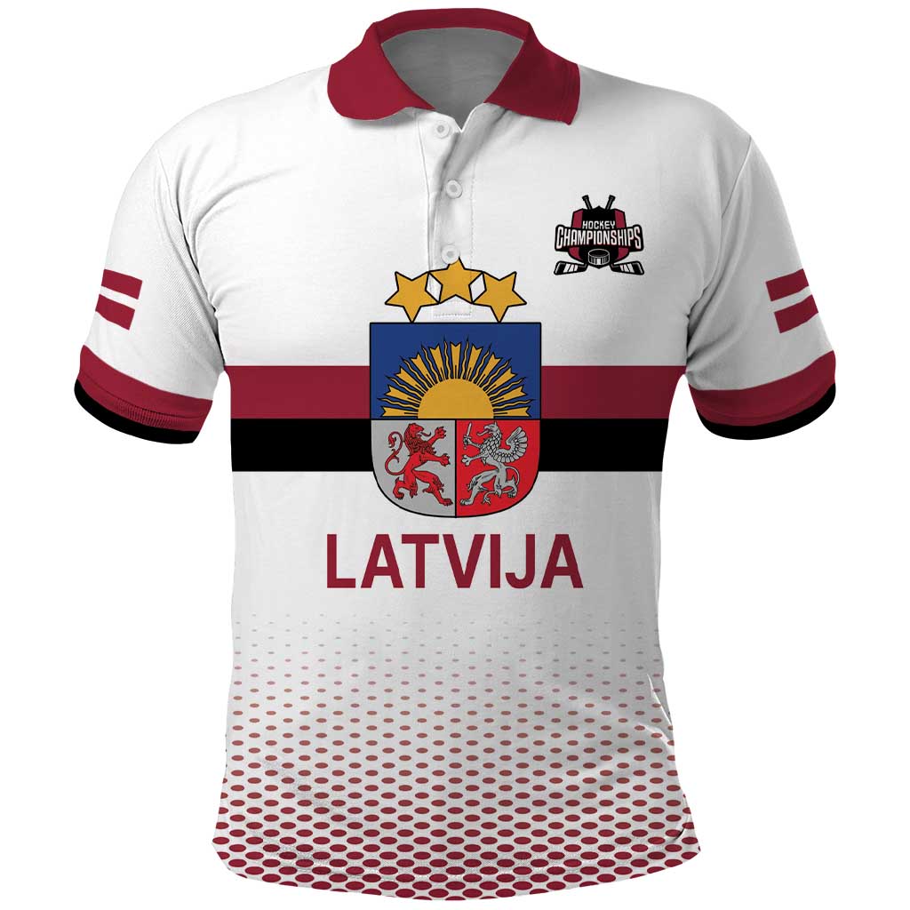Custom Latvia Ice Hockey Champions Polo Shirt Come on Latvija White style LT17