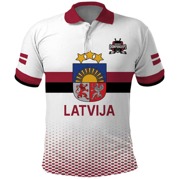 Custom Latvia Ice Hockey Champions Polo Shirt Come on Latvija White style LT17