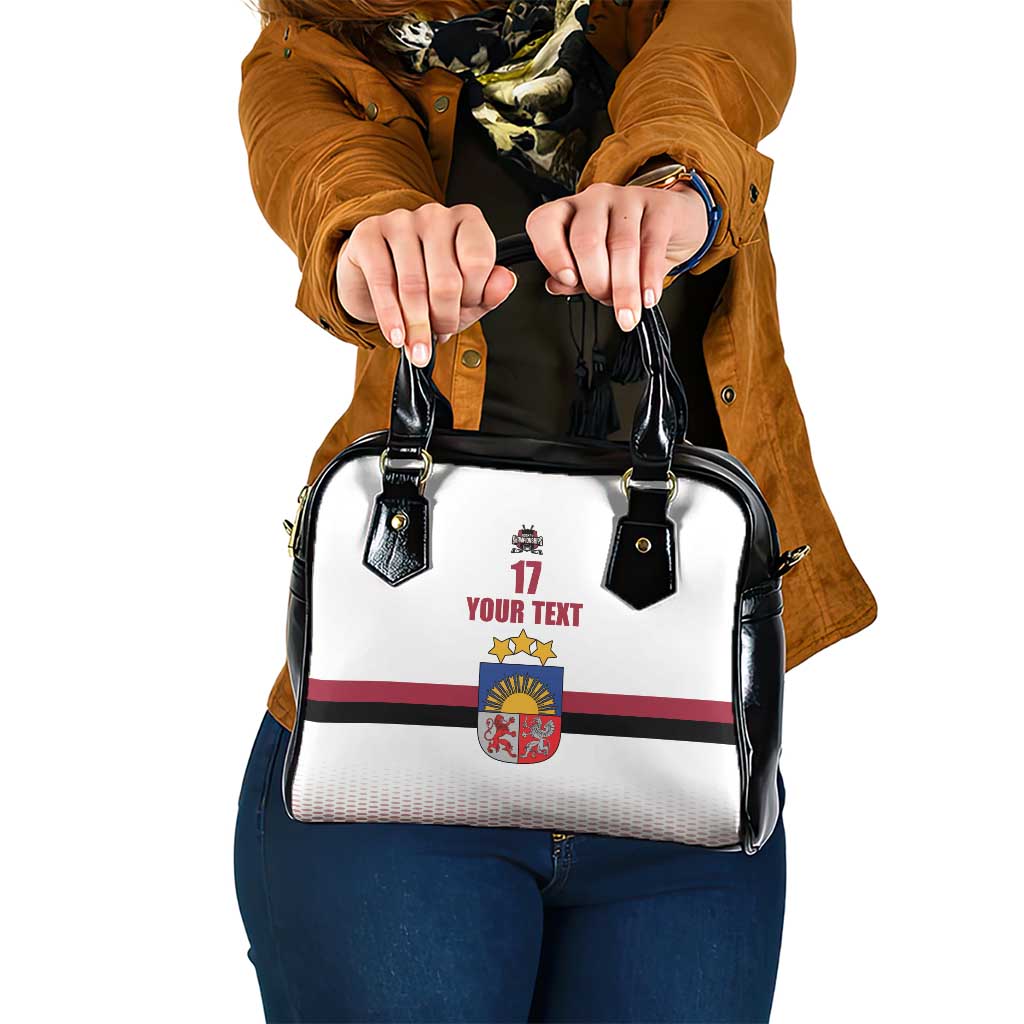 Custom Latvia Ice Hockey Champions Shoulder Handbag Come on Latvija White style LT17