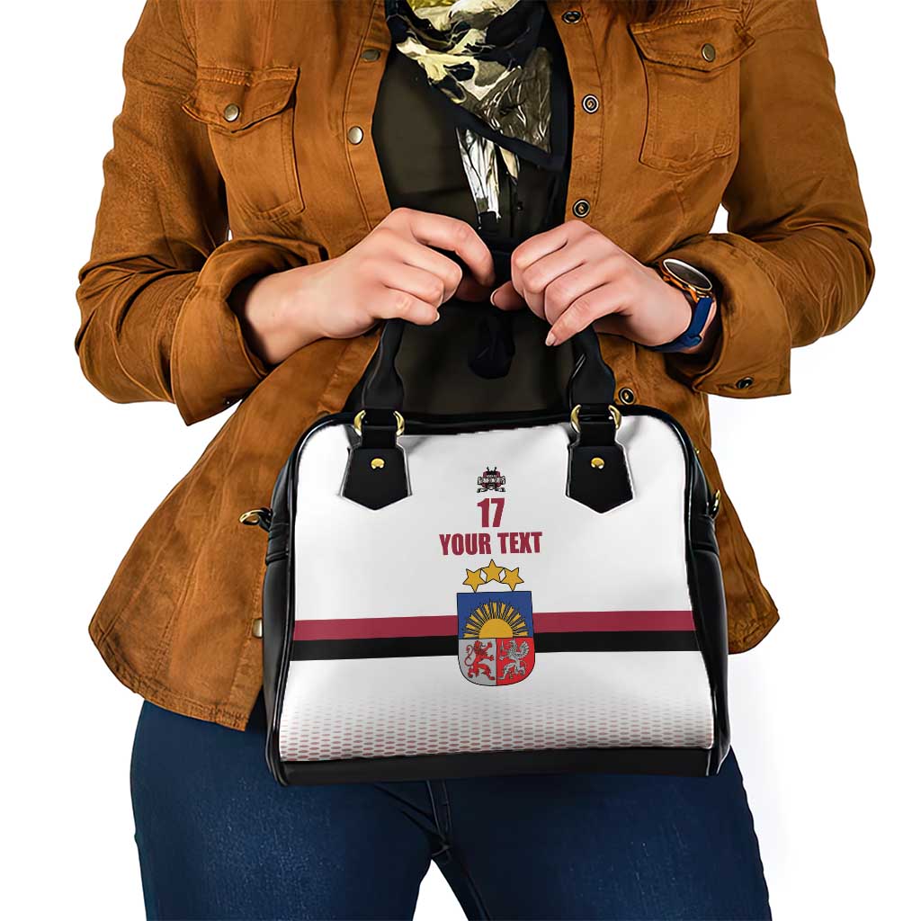Custom Latvia Ice Hockey Champions Shoulder Handbag Come on Latvija White style LT17