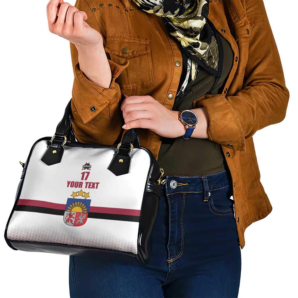 Custom Latvia Ice Hockey Champions Shoulder Handbag Come on Latvija White style LT17