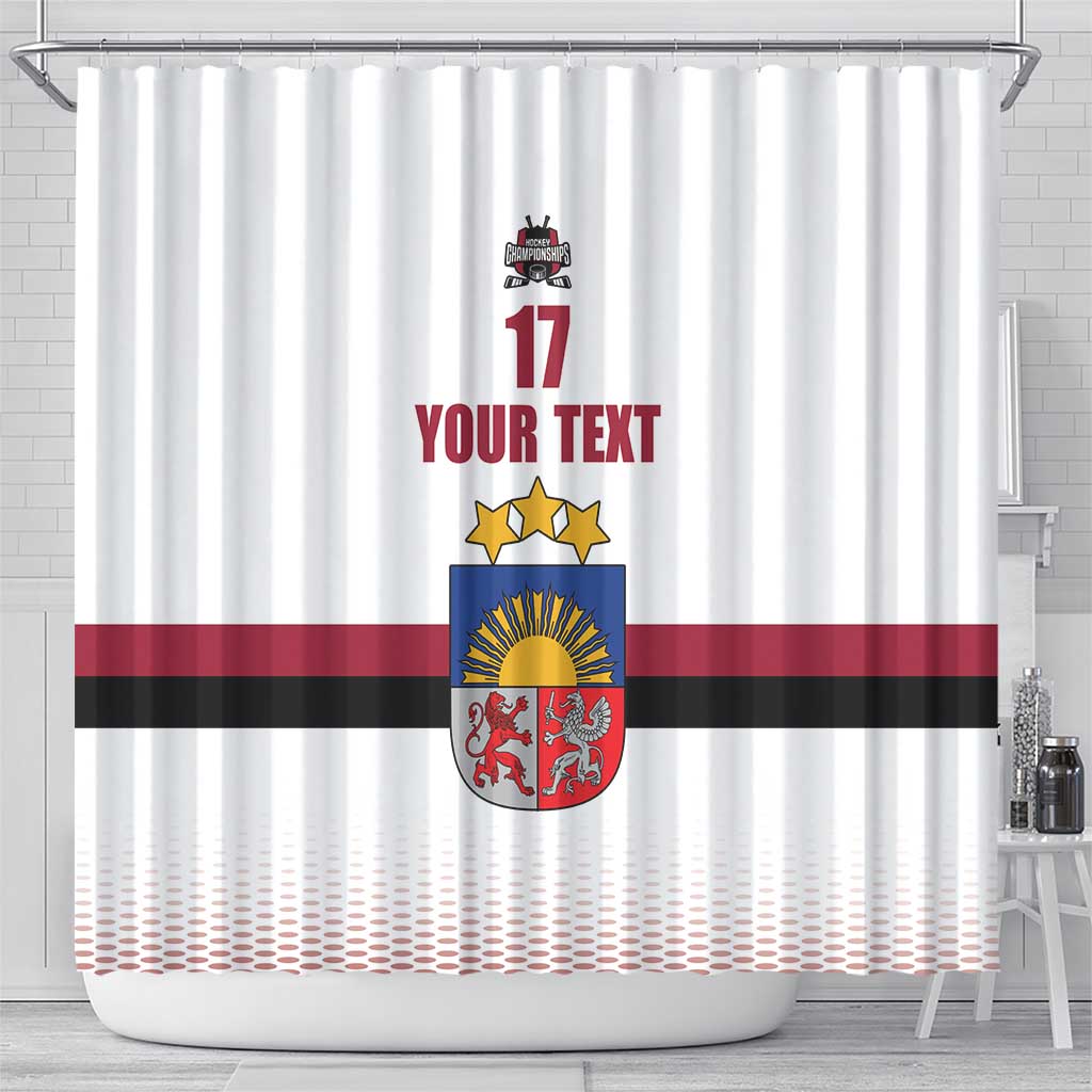 Custom Latvia Ice Hockey Champions Shower Curtain Come on Latvija White style LT17