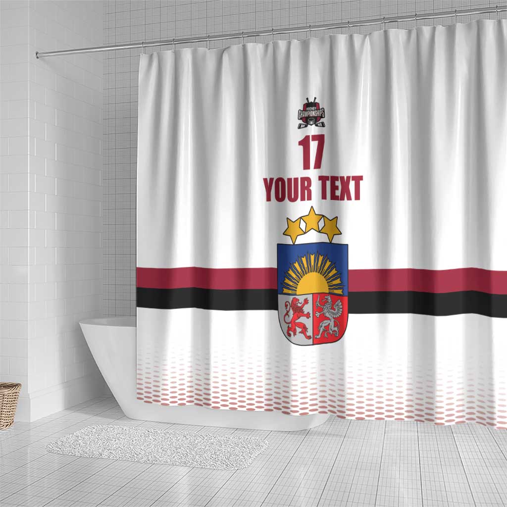 Custom Latvia Ice Hockey Champions Shower Curtain Come on Latvija White style LT17