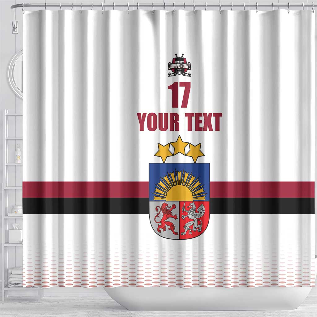 Custom Latvia Ice Hockey Champions Shower Curtain Come on Latvija White style LT17