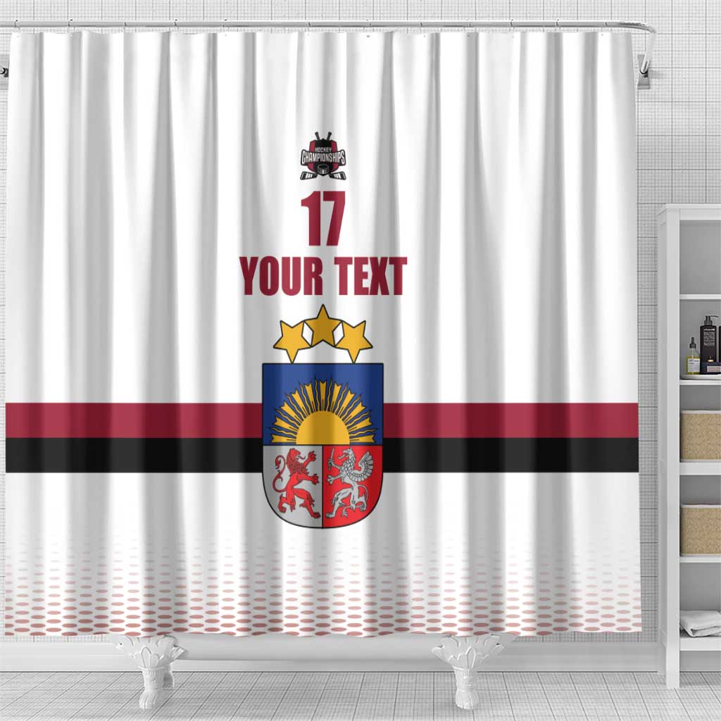 Custom Latvia Ice Hockey Champions Shower Curtain Come on Latvija White style LT17