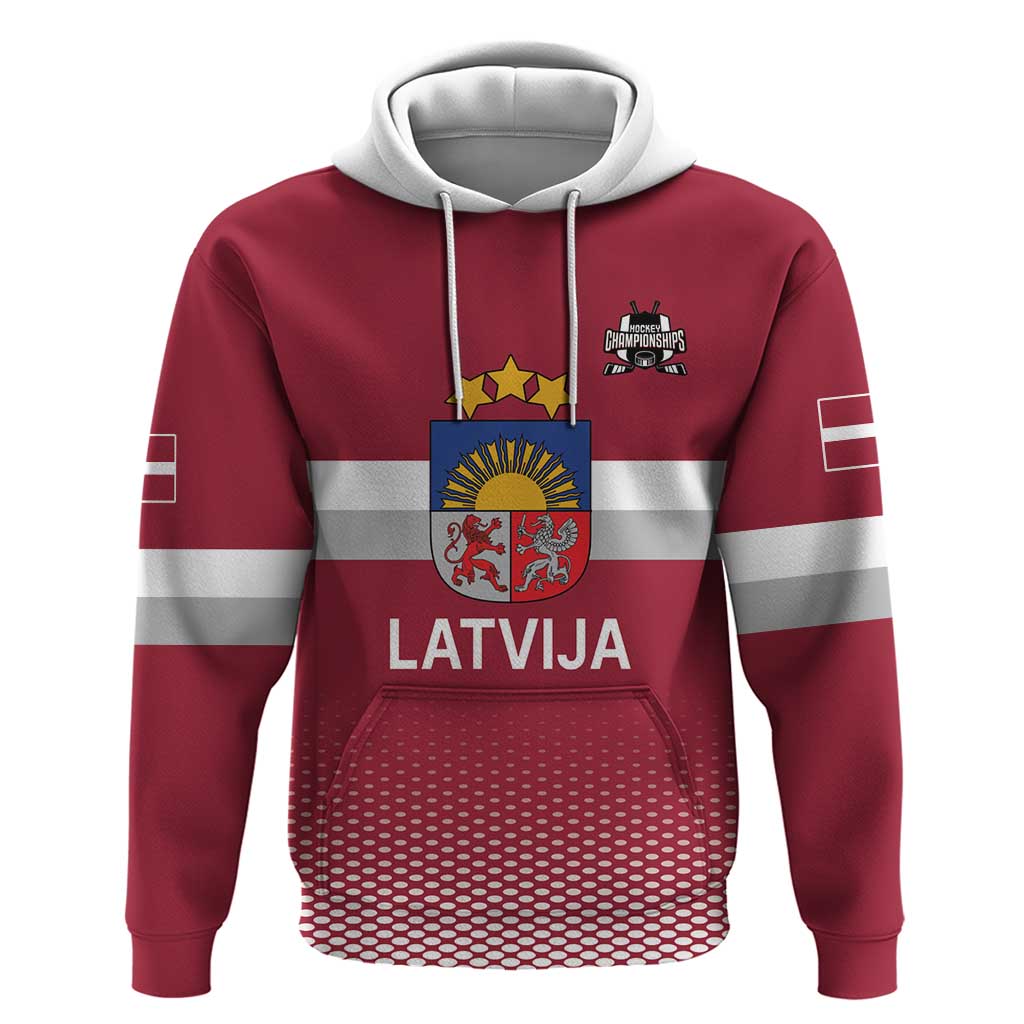 Custom Latvia Ice Hockey Champions Hoodie Come on Latvija Red style LT17