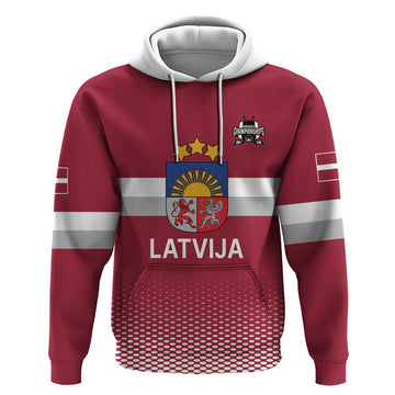 Custom Latvia Ice Hockey Champions Hoodie Come on Latvija Red style LT17