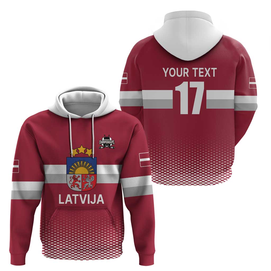 Custom Latvia Ice Hockey Champions Hoodie Come on Latvija Red style LT17