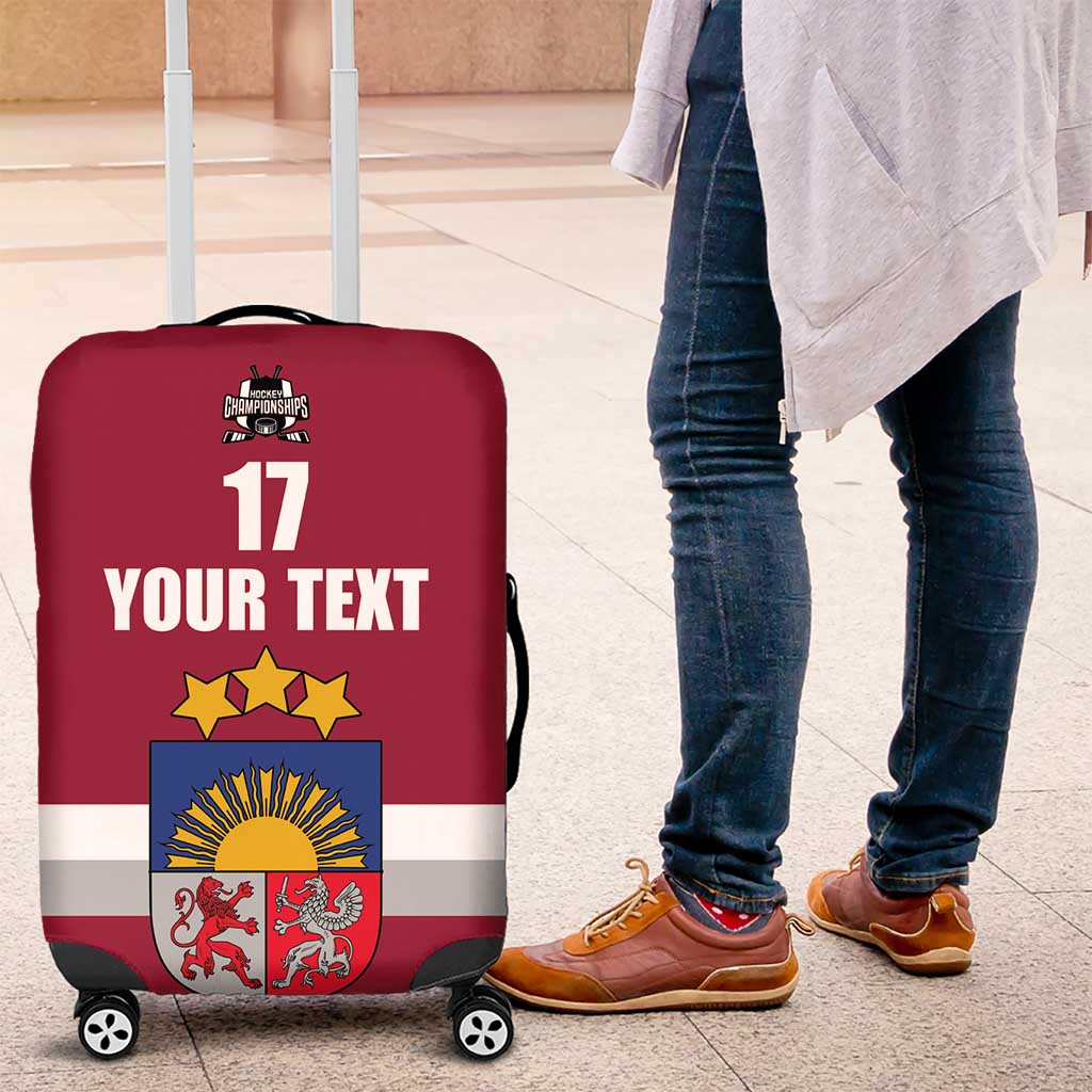 Custom Latvia Ice Hockey Champions Luggage Cover Come on Latvija Red style LT17