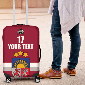 Custom Latvia Ice Hockey Champions Luggage Cover Come on Latvija Red style LT17