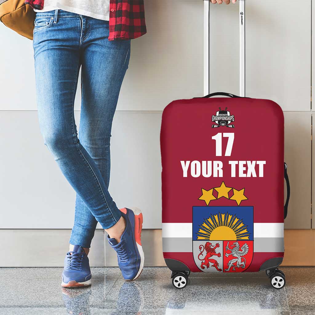 Custom Latvia Ice Hockey Champions Luggage Cover Come on Latvija Red style LT17