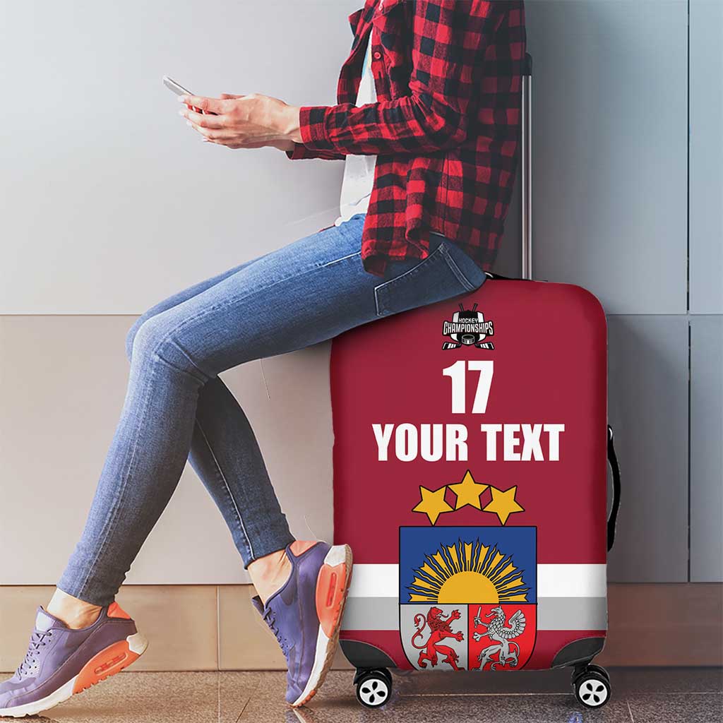 Custom Latvia Ice Hockey Champions Luggage Cover Come on Latvija Red style LT17