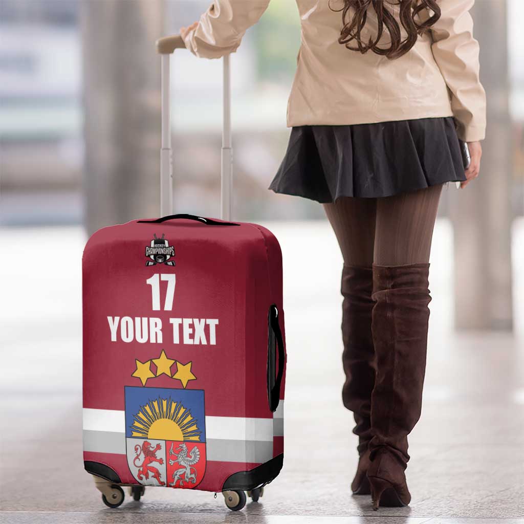 Custom Latvia Ice Hockey Champions Luggage Cover Come on Latvija Red style LT17