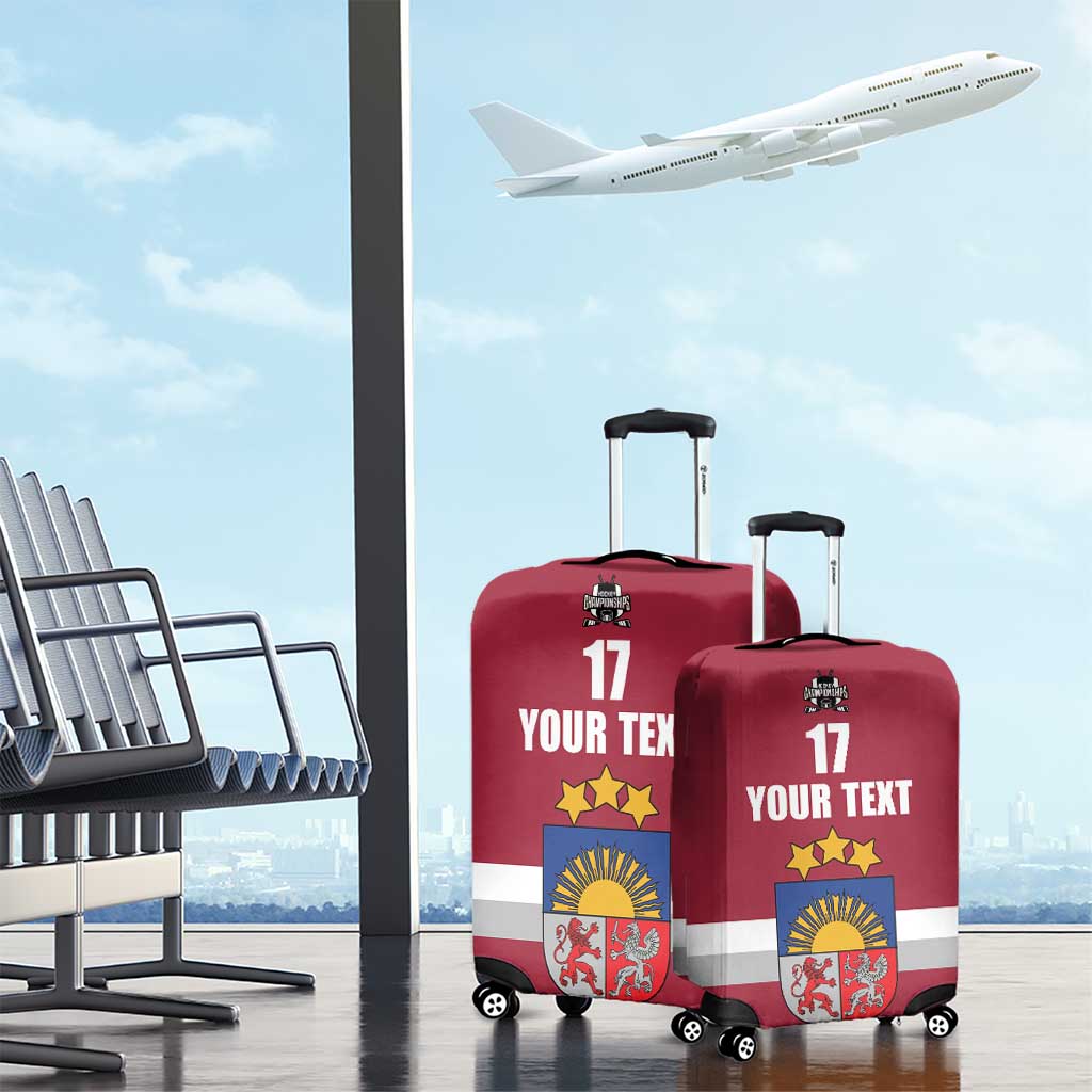 Custom Latvia Ice Hockey Champions Luggage Cover Come on Latvija Red style LT17