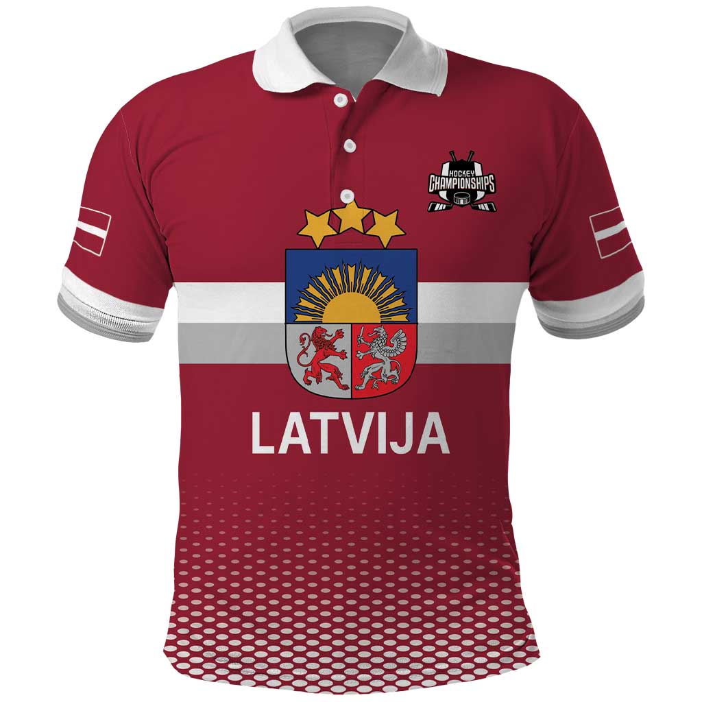 Custom Latvia Ice Hockey Champions Polo Shirt Come on Latvija Red style LT17