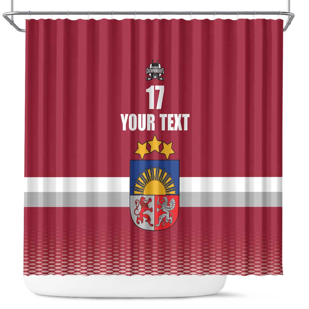 Custom Latvia Ice Hockey Champions Shower Curtain Come on Latvija Red style LT17