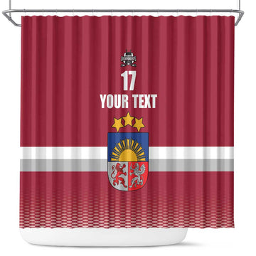 Custom Latvia Ice Hockey Champions Shower Curtain Come on Latvija Red style LT17
