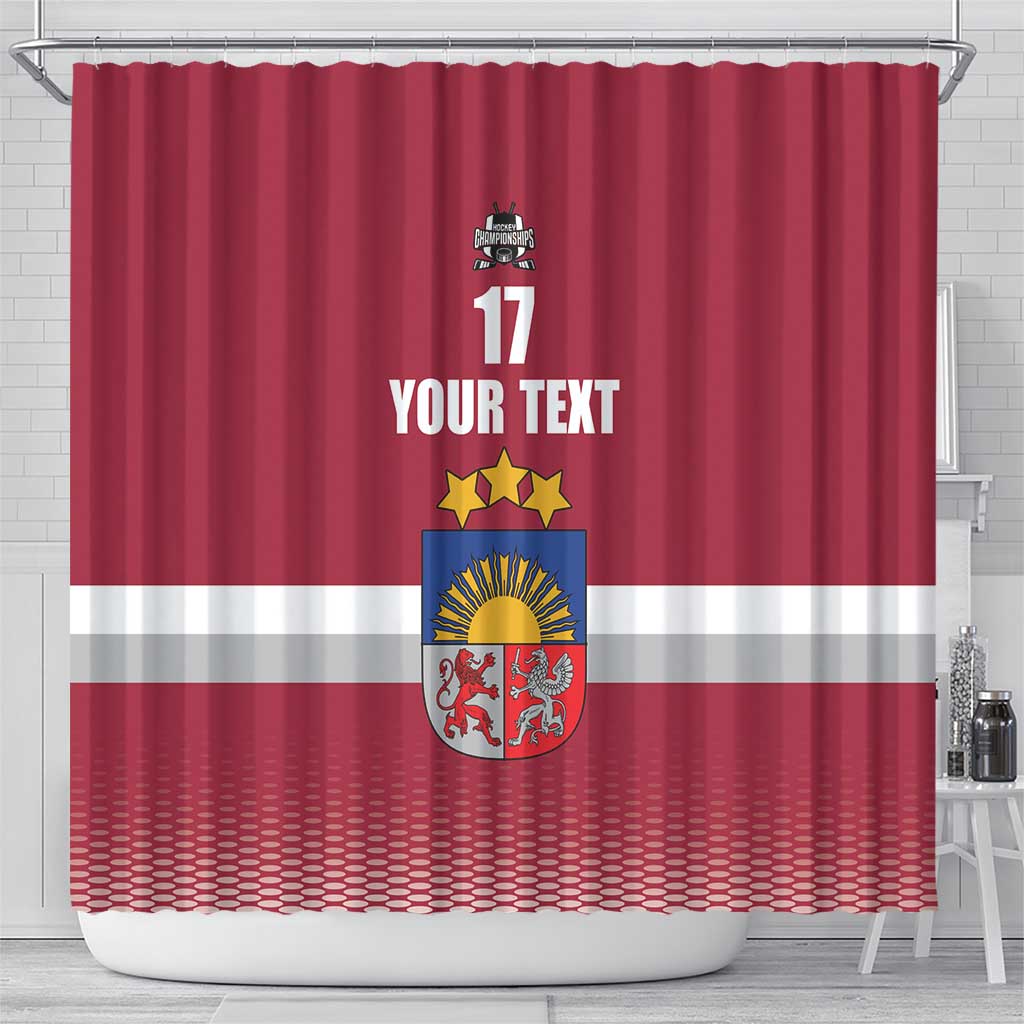 Custom Latvia Ice Hockey Champions Shower Curtain Come on Latvija Red style LT17
