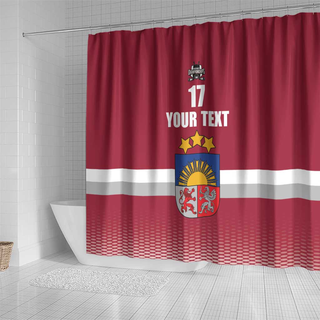 Custom Latvia Ice Hockey Champions Shower Curtain Come on Latvija Red style LT17