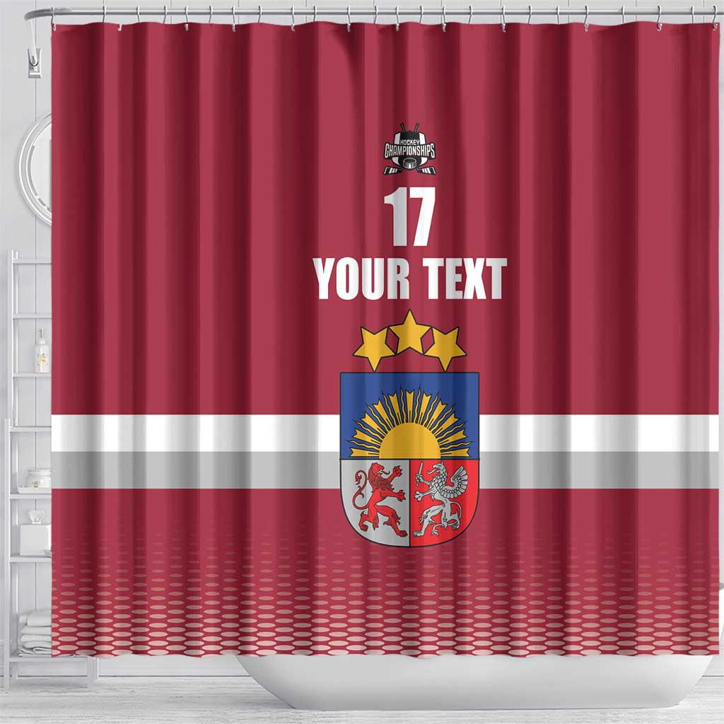Custom Latvia Ice Hockey Champions Shower Curtain Come on Latvija Red style LT17