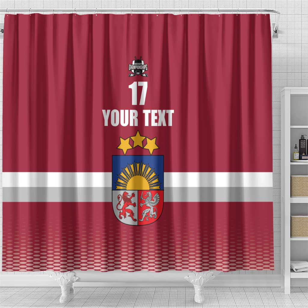 Custom Latvia Ice Hockey Champions Shower Curtain Come on Latvija Red style LT17