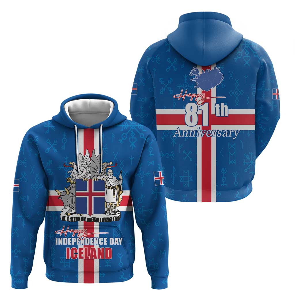 Iceland Icelandic National Day Hoodie Happy 81th Anniversary LT17