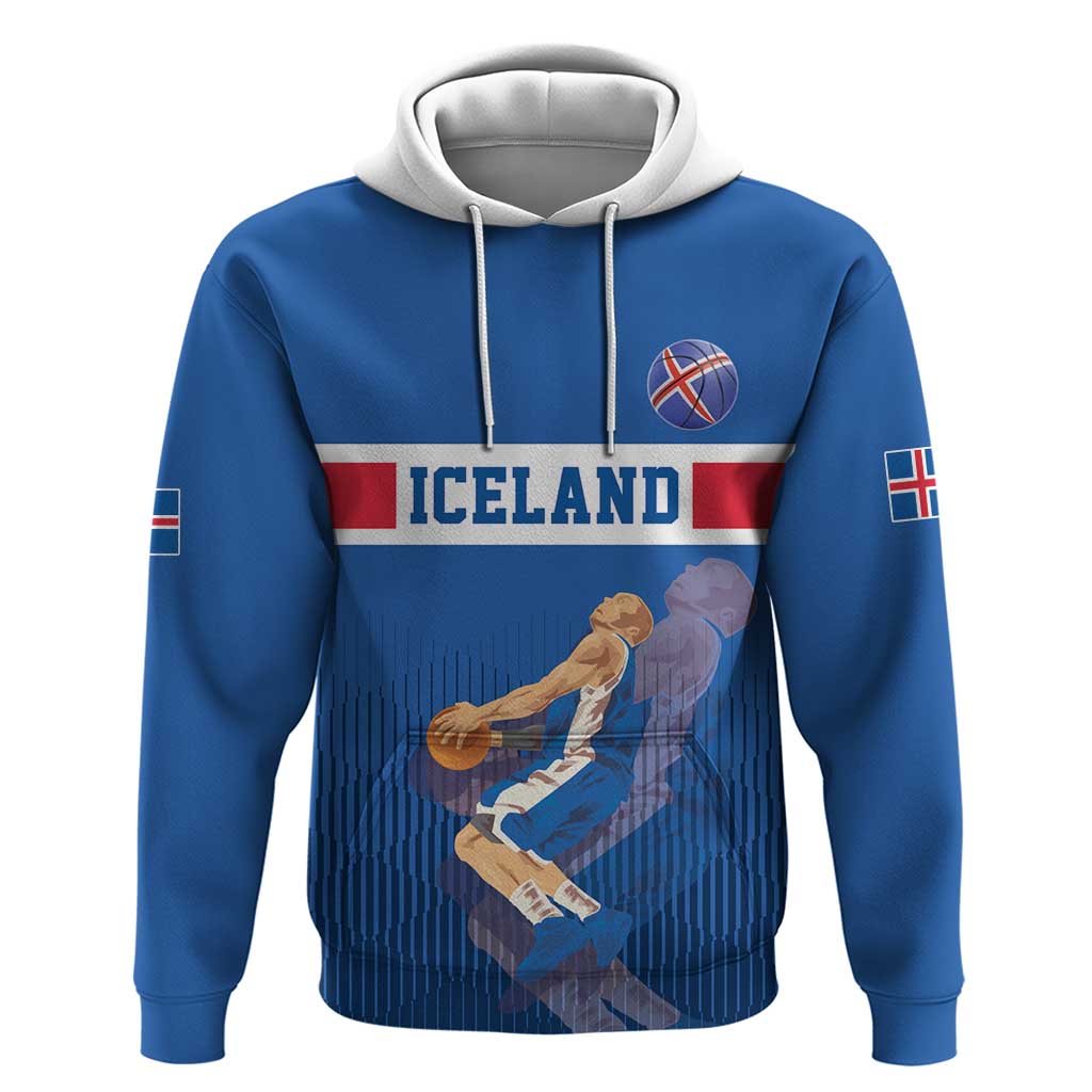 Iceland Basketball Custom Hoodie Blue Style LT17